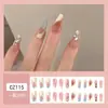 Parches de uñas ponibles con un toque de alta gama, populares en línea, en un estilo puro y deseable, dulces con pedrería en forma de corazón y cadenas, pegatinas para uñas postizas