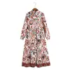 Vestido de otoño para mujer estilo europeo y americano 2021, manga larga, estampado de posicionamiento, nuevo 2756