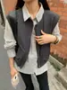 Chaleco Capa de Trabajo Americano Huang Zheng para Mujer Holgado Casual sin Mangas Parte Superior Exterior 143Ay685