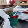 Bolsa para Llaves de Coche Lindo Dibujo Animado Hecho a Mano Lana Tejida Suministros para Coche Colgante Estuche Protector para Llaves Bolsa de Almacenamiento para Mujeres