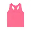 Chaleco Deportivo de Running para Mujer con Copa Fija Espalda en I y Almohadillas en el Pecho Ropa de Yoga Top sin Mangas para Pilates Ropa de Entrenamiento Fitness