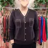 Estilo Nuevo Primavera y Otoño 2025 Camisa Básica Popular de Celebridad de Internet con Cuello de Diamantes Brillantes Talla Grande Holgada Estilo Occidental Tops para Mamá de Mediana Edad y Adultos Mayores