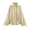 Ropa europea y americana para mujer transfronteriza, artículo de moda casual de venta caliente en AliExpress: top a rayas con cordón + pantalones rectos a rayas con cordón