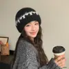 Gorro de Punto Estilo Coreano para Circunferencia de Cabeza Grande, Sombrero Cálido a Prueba de Viento para Otoño/Invierno de Mujer, Moda que Rejuvenece, Protección para los Oídos, Sombrero de Lana