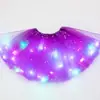 Comércio Exterior Saia Infantil Europeia e Americana Saia com Luz de LED Saia Tutu Infantil Saia Tutu Saia Luminosa com Lantejoulas de Estrela Saia de Gaze Saia