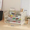 Estante de mesa, organizador de arquivos para mesa de escritório, estante vertical de vários níveis para crianças, prateleira de armazenamento para quartos de dormitório