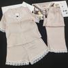 Pijama de tres piezas de manga corta para el verano de 2024, ropa para el hogar, comercio exterior, Caperucita Roja, con sonido de sacudida, explosiones, al por mayor