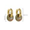 Pendientes de acero inoxidable con diseño transfronterizo europeo y americano, color oro de 18 quilates y piedra natural, estilo nacional, nuevos pendientes redondos de estilo chino, con hebilla para la oreja, joyería para las orejas.