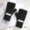 Nuevos guantes de punto de medio dedo estilo coreano de invierno para mujer, otoño, forro polar, engrosados, imitación de mohair, dedos descubiertos, guantes cálidos