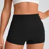 Pantalones Cortos de Yoga Sin Costuras de Alta Elasticidad con Arrugas Laterales para Mujer, de Cintura Alta, Moldeadores de Cintura, Reductores de Abdomen, Realzadores de Glúteos, Moldeadores de Glúteo de Durazno, Nuevo Producto Transfronterizo