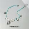 Collar de concha con cuentas azules para mujer, cadena de clavícula, accesorios de gargantilla, joyería nueva 2024