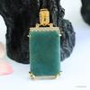 Colgante de Jadeíta Azul Agua Natural Grado A Guan Yu Joyería al por Mayor para Transmisiones en Vivo S5010802L