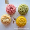 50g piel de durazno tridimensional engrosado molde para pastel de luna presión manual estilo ancho traje de 4 piezas producción de pastel de frijol mungo