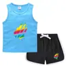 Colete de verão infantil 2023 calça curta camisa básica casual coreana absorvente de suor doce regata infantil