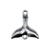 20x18mm 0,79g Acessórios para Joias Prata Antiga Conector Pingente Cauda de Baleia Feito à Mão