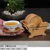 Juego de posavasos redondos de bambú, tapete aislante del calor para taza de té, posavasos cuadrado de kung fu, accesorios para ceremonia del té, tapete para taza de té
