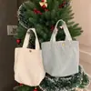 [Em estoque] 910262 bolsa artística de veludo cotelê portátil casual pequena para mulheres bolsa de tecido vintage bolsa de almoço