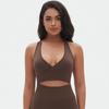 Nueva ropa interior deportiva de espalda hermosa y sexy con color sólido sin costuras para Europa y Estados Unidos, ropa interior para correr, fitness, yoga, sujetador para mujer