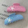 Yhj Accesorios para el Cabello Nuevo Pinza para el Cabello de Estrella de Mar Azul y Rosa, Estilo Fresco para Mujeres, Pinza de Acetato, Pinza de Garra de Alta Gama para Peinar el Cabello, Pinza de Tiburón