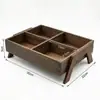 Caixa Organizadora de Mesa com Textura de Madeira Maciça Eleva o Estilo Bancada de Banheiro Armazenamento de Cosméticos para Mesa Dropshipping