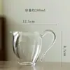Bule de Vidro de Alta Transparência com Alça Colorida, Recipiente para Compartilhar Chá Estilo Japonês, Resistente ao Calor e Antiescaldante, Acessório para Conjunto de Chá Kung Fu, Jarrinha de Chá