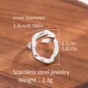 Anillos Abiertos de Acero Inoxidable Transfronterizos, Anillos Ajustables de Acero de Titanio que No se Desvanecen, Anillos Prensados en Aceite, Joyería de Mano al por Mayor