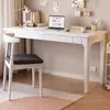 Escritorio de madera maciza, escritorio para laptop, escritorio de computadora simple, escritorio rectangular para escribir y estudiar para uso doméstico, escritorio de oficina de estilo nórdico moderno