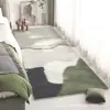 Alfombra Personalizable de Estilo Fresco de Cachemira Sintética para Uso Doméstico, Felpudo Resistente al Desgaste y a la Suciedad para Mesita de Noche, Alfombra Antideslizante de Fácil Cuidado para Dormitorio