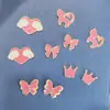 Accesorios para Uñas Arte de Uñas Corazón Rosa Mariposa Materiales DIY Pedrería Decorativa Decoraciones de Uñas Rosa Accesorios de Uñas Portátiles