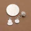 Colgante de Plata de Ley S925 con Patrón Hueco de Campana, Colgante de Calabaza de la Fortuna, Moneda de Cobre para Riqueza y Tesoro