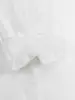 Camisa Blanca de Mujer con Cuello en V, Adorno de Encaje Jacquard, Mangas Cortas Abullonadas, Primavera/Verano 2026, Transfronteriza de Amazon Europeo y Americano