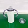 Taza Transfronteriza de 12 oz con Doble Asa, Taza con Popote tipo Chupón para Niños, Doble Tapa, Taza Aislada al Vacío por Sublimación de Acero Inoxidable 304