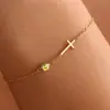 Pulseira Cruz com Pedra de Nascimento de Dezembro Transfronteiriça da Amazon Nova Moda Joias Presente de Aniversário para Mulheres
