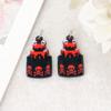 Acrílico Halloween horror cráneo boca cuchillo aretes DIY aretes collar material con agujero