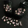 Borlas de flor de cerezo rosa compatibles con zuecos Crocs, nuevos accesorios de decoración de zapatos DIY 2026, hebillas de zapato de ballet de alta gama