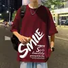 Camiseta de Manga Corta de Marca de Moda para Hombre, Verano Oversize Nicho Moda Nacional High Street Estilo Americano Top Holgado, Manga Corta Ins