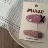 Nuevo par de pinzas para el pelo de niños con diseño de lazo negro en polvo, amor, geométrico, pinza lateral, pinza para flequillo