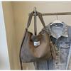 Bolso Mensajero de Pana para Mujer de Gran Capacidad Casual Combinable Vintage Bolso Tote 2024 Otoño Nuevo Bolso de Hombro Simple