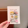 Novo Modelo 2025 Meninas Crianças Presilha de Franja Simples Estilo Coreano Cor Café com Pequeno Urso Acessório de Cabelo