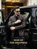 Chaqueta corta de piel sintética negra para hombre, estilo de alta gama, chaqueta Detroit, chaqueta de moto con cuello alto para primavera y otoño.
