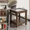 Estante para tazas de mesa de Mahjong, cenicero, mesa de té especial para salas de té y salas de ajedrez y cartas, estante de almacenamiento de doble capa, mesita auxiliar pequeña de madera maciza