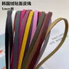 Material de felpa de un lado cordón de cuero gamuzado 5 mm felpa cordón de felpa de un lado imitación accesorios para joyería DIY un metro tira de cuero accesorios para pendientes