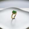 Nuevo anillo de jaspe hetiano de imitación pequeño de moda nacional para mujer, anillo ajustable chapado en oro, joyería de estilo nacional al por mayor