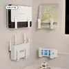 Estante para Colocación de Router Estante de Almacenamiento Wifi Soporte Adhesivo de Pared Soporte para Decodificador Caja de Almacenamiento sin Perforaciones