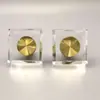 Vidrio de Cristal Manija de Latón Cuadrada Manija de Puerta de Gabinete Cajón Armario Gabinete Manija de Cristal Minimalista Moderna con Base de Latón