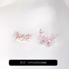 Color Duradero Chapado en Oro de 14K Zircón Mariposa Hueca Cierre de Tres Filas Espaciador Pulsera de Cristal y Perla Hecha a Mano para DIY Accesorios para Cuentas