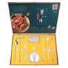 PAIE Herramientas para comer cangrejo Baoxiao pinzas para cangrejo de acero inoxidable cuchara para cangrejo aguja para cangrejo tijeras para cangrejo juego de ocho piezas para desmontar cangrejo en caja de madera