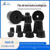 Almofada de pé de borracha preta para mesa e cadeira chassis principal cônica aterramento pé almofada de elevação cinto junta proteção ambiental shock-absorbing foot pad