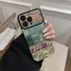 Capa tipo patchwork com pintura a óleo vintage adequada para iPhone 17, Apple 16, anti-queda, cobertura total, capa macia de alta qualidade com aparência de couro 15