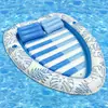 Amazon Outdoor Toma el Sol Amor Cama Flotante Inflable Ecológica Portavasos Engrosado con Almohada Doble Fila Flotante de Agua